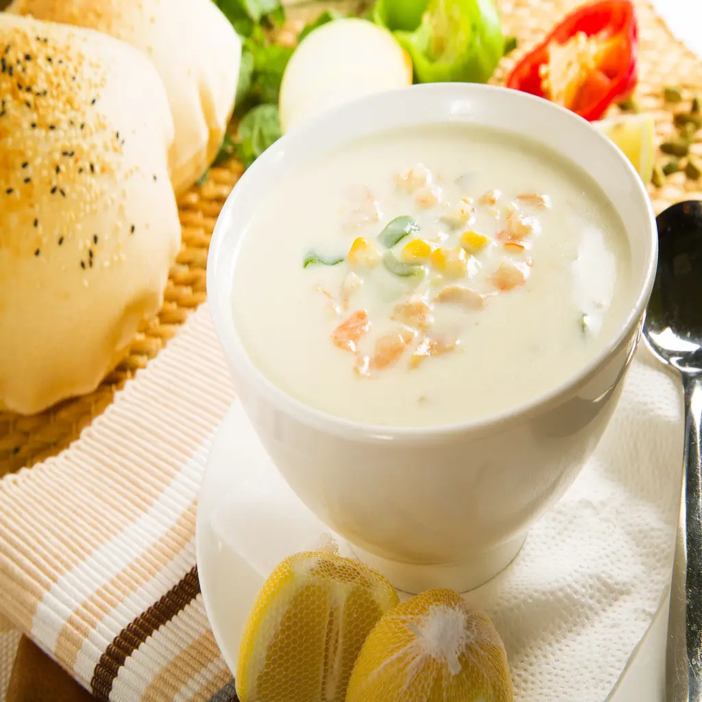 شوربة الذرة بالجمبري